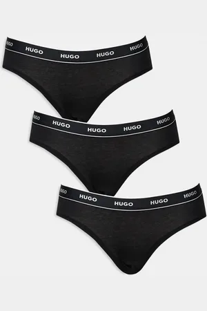 HUGO BOSS Pack de 3 braguitas negras con logo en la cinturilla de HUGO Bodywear