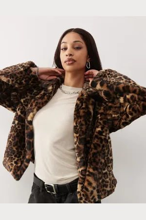 Noisy May Chaqueta con estampado de leopardo de piel sintética de
