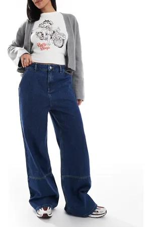 ASOS Vaqueros de campana añil de corte muy ancho de