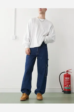 Dr Denim Vaqueros azul arroyo holgados de pernera ancha y talle medio con lavado oscuro retro y detalle de estilo worker Colt Worker de