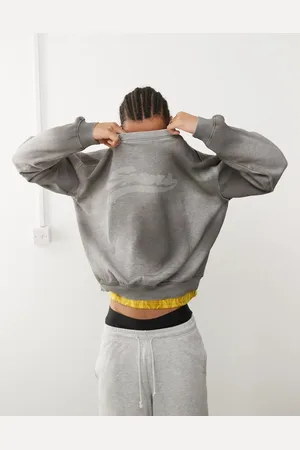 Weekday Sudadera extragrande con lavado aerografiado, estampado descolorido y detalle de costuras deshilachadas Liam de