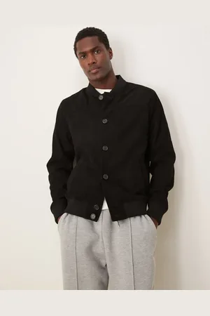SELECTED Chaqueta bomber negra de ante de