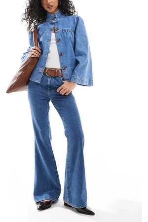 ASOS Vaqueros de campana medio de talle muy alto de