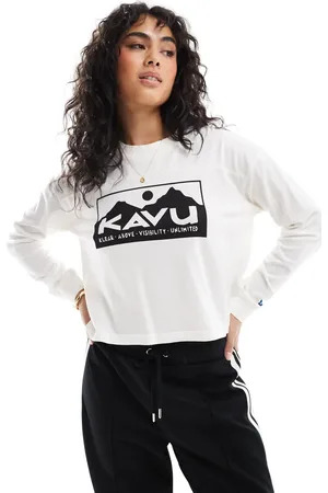 Kavu Camiseta blanca de manga larga con logo Francis de