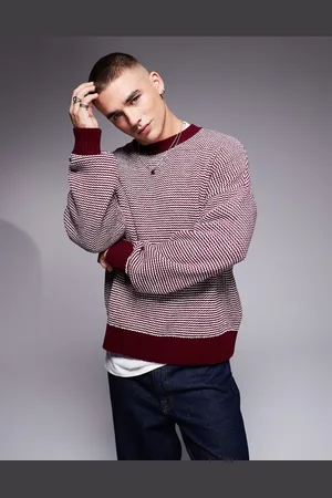 ASOS Jersey de corte cuadrado extragrande con cuello redondo y patrón texturizado de punto de
