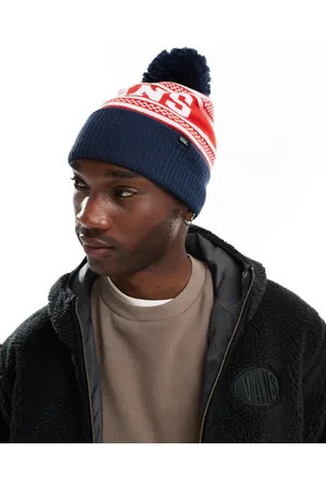 Vans Gorro azul y rojo a cuadros con pompón de -Multicolor