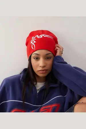 COLLUSION Gorro reversible con estampado de tatuaje de