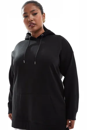 Yours Sudadera negra básica con capucha de
