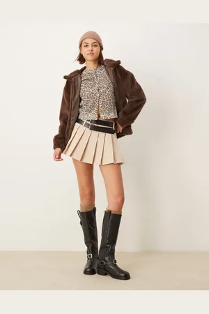 The Frolic Chaqueta bomber con capucha y cremallera de piel sintética exclusiva de