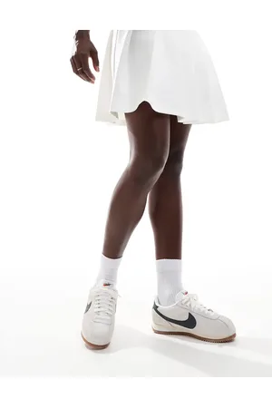 Nike Zapatillas de deporte blancas y negras de ante Cortez de