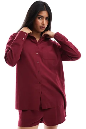 Esmée Camisa playera rojo extragrande de manga larga exclusiva de (parte de un conjunto)