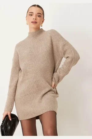 Abercrombie & Fitch Vestido con cuello vuelto de punto de -Neutro