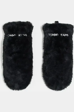 Tommy Hilfiger Manoplas negras de piel sintética de