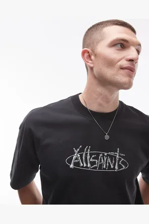 AllSaints Camiseta negro lavado con estampado trasero Sternum de