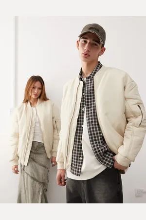 Reclaimed Chaqueta bomber color unisex extragrande de -Verde