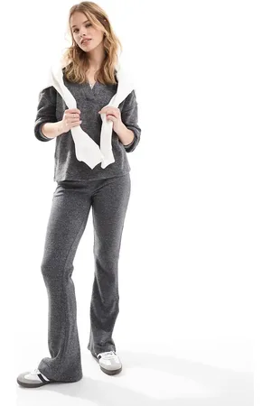 VERO MODA Pantalones de campana melange de tejido muy suave de (parte de un conjunto)