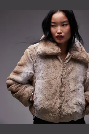 MANGO Chaqueta extragrande con solapas de piel sintética de -Neutro