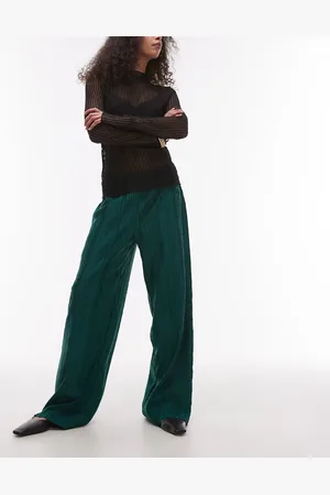 Topshop Pantalones plisados de pernera ancha de