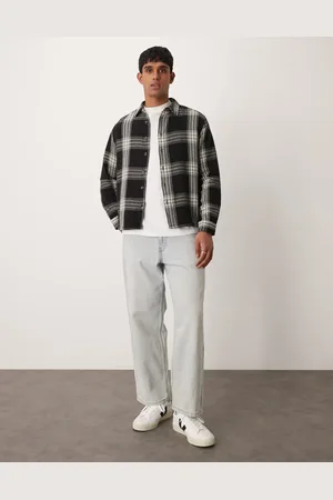 New Look Camisa Oxford negra y blanca a cuadros de -Multicolor