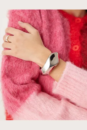 ASOS Pulsera plateada rígida con diseño liso de