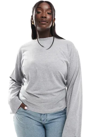 ASOS Camiseta de manga larga con cintura estilo corsé de ASOS DESIGN Curve