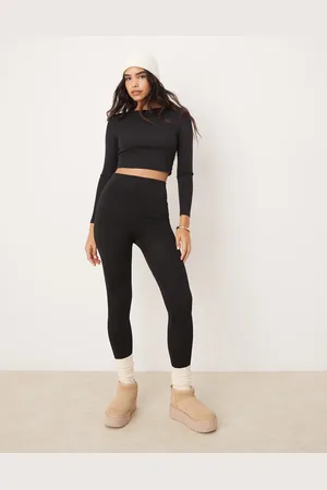 New Look Leggings negros sin costuras con forro afelpado de