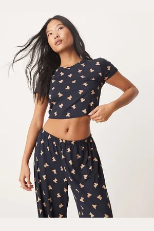 Urban Threads Pijama de camiseta y pantalones con estampado de osos de peluche de poliéster de Petite
