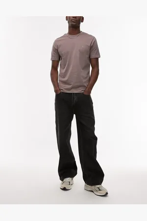 AllSaints Vaqueros negros lavado de corte ancho Lenny de