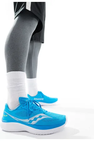 Saucony Zapatillas de deporte azul eléctrico y blancas para correr neutras Kinvara 15 de