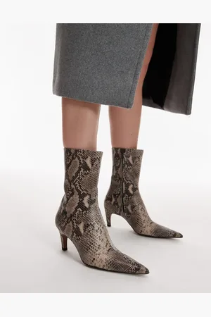 Topshop Botines de tacón alto con estampado de de cuero premium Neeve de -Multicolor