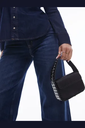MANGO Bolso de mano pequeño con tachuelas en el asa de