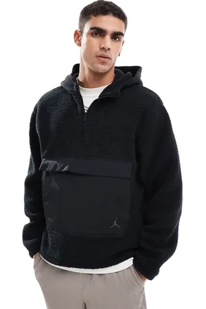 Jordan Sudadera negra con capucha y cremallera de sherpa Flight de