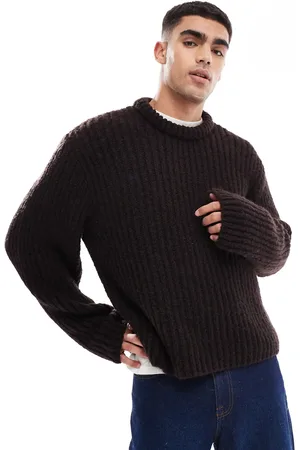 JACK & JONES Jersey marrón de punto mullido de
