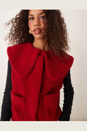 ASOS Chaleco extragrande con solapas de borreguito de