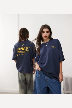 COLLUSION Camiseta de corte cuadrado con estampado gráfico de Unisex