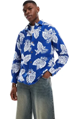 Ralph Lauren Camisa Oxford de corte clásico extragrande con estampado tropical de plantas Monsteras de