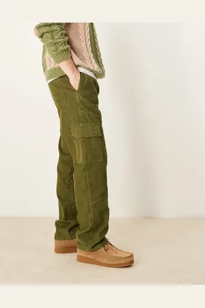 ASOS Pantalones cargo caquis de corte recto de pana de -Verde