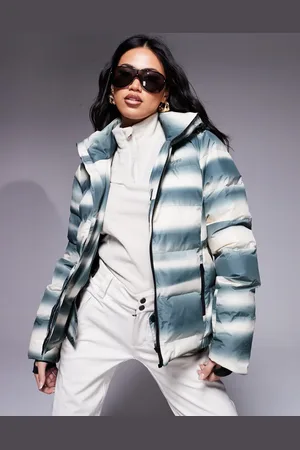 Protest Chaqueta de nieve verde y blanca a rayas Prtfever de