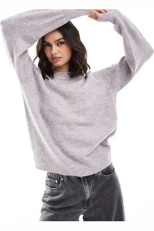 Pimkie Jersey gris jaspeado con cuello redondo de