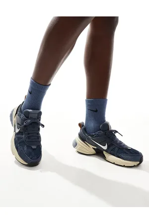 Nike Zapatillas de deporte azules y plateadas unisex V2K Run de
