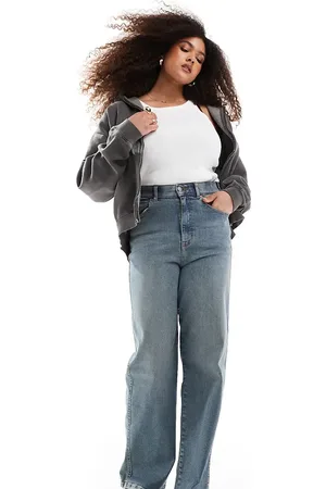 Dr Denim Vaqueros azul medio envejecido deslucido de pernera recta Moxy de