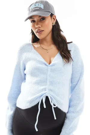 Mama;licious Jersey corto azul pastel fruncido de Mamalicious Maternity