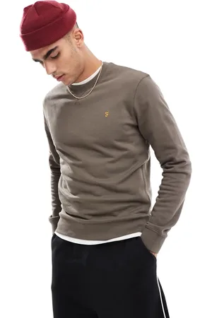 Farah Sudadera marrón áceo con cuello redondo Tim de