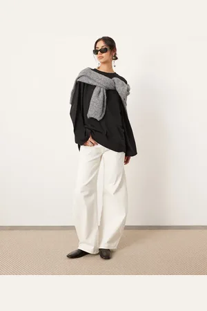 ASOS Camiseta negra extragrande de manga larga de algodón premium de