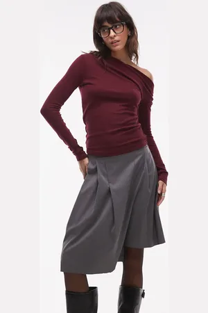 MANGO Top de manga larga con cuello barco de