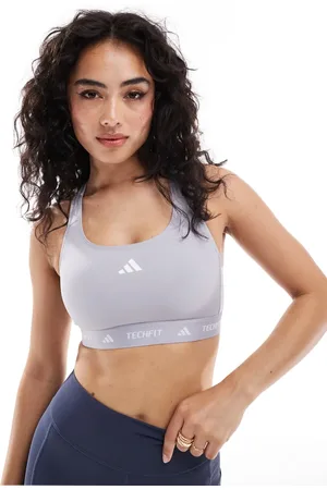 adidas Sujetador deportivo gris de sujeción media Techfit de adidas Training