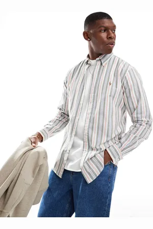 Ralph Lauren Camisa Oxford a rayas con logo de
