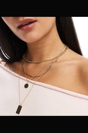 Pieces® Collar de varias cadenas con detalle de charm de
