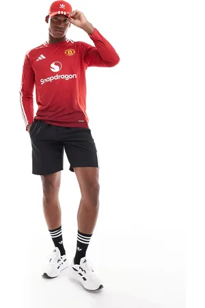 adidas Camiseta roja de manga larga de la primera equipación del Manchester United 24/25 de adidas Football-Rojo