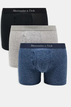 Abercrombie & Fitch Pack de 3 calzoncillos de color gris jaspeado, azul jaspeado y negro jaspeado con cinturilla a tono y logo de -Multicolor
